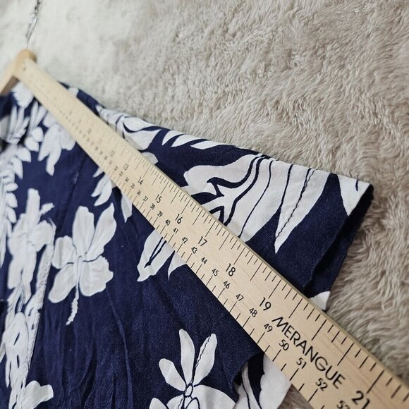 Island Stuff Shirt Mens Size 2XL Camp Shirt Floral Short Sleeve Button-Down Blue - Picture 6 of 10